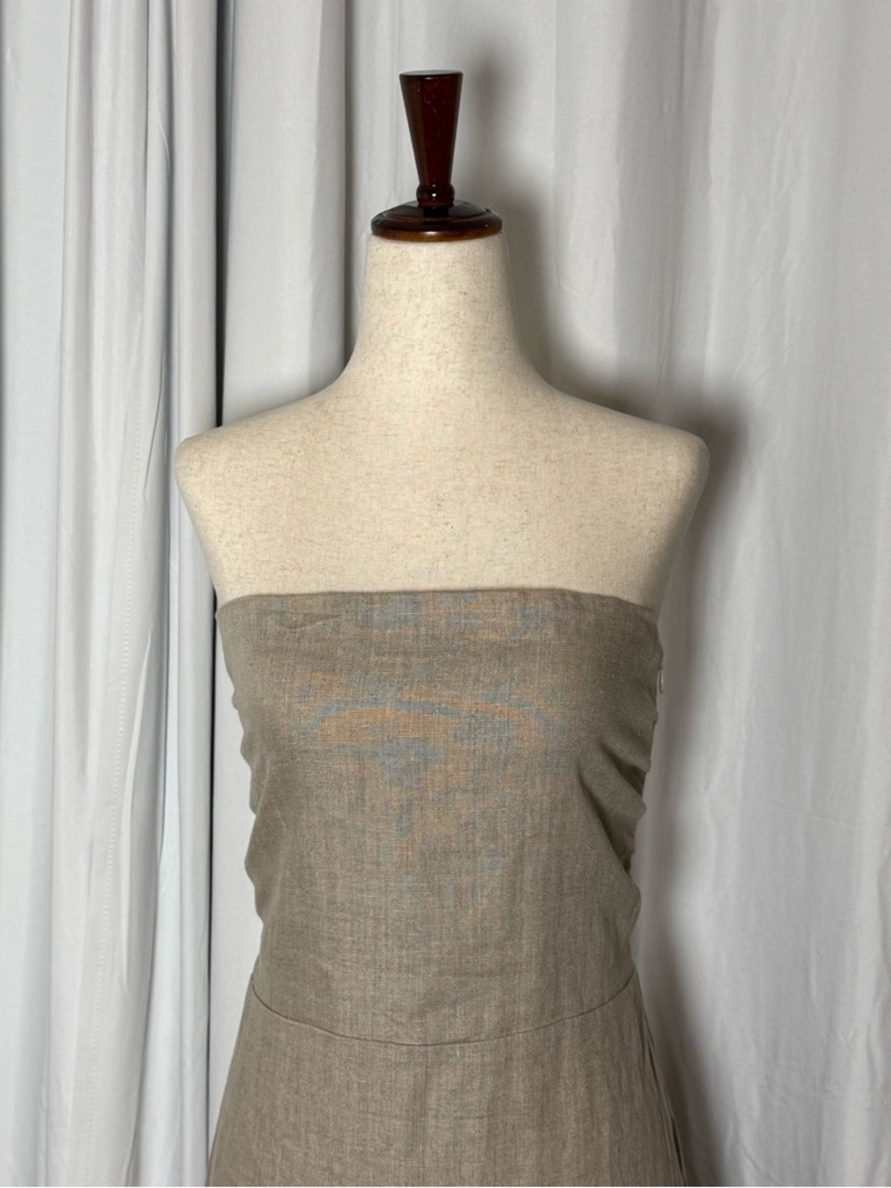Faithfull The Brand Das Flores Linen Maxi Dress Natural Strapless NWT 10 - Picture 7 of 14